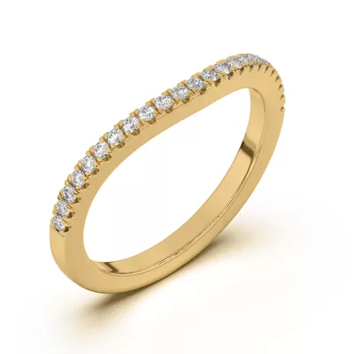 Farrah Curved Pavé Band