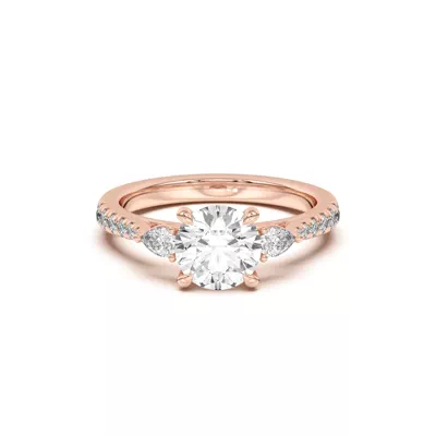 Taryn Pear 3-Stone With Pavé Engagement Ring