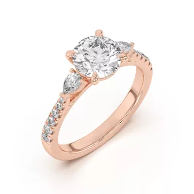 Taryn Pear 3-Stone With Pavé Engagement Ring