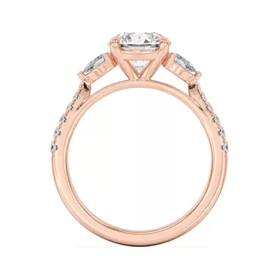 Taryn Pear 3-Stone With Pavé Engagement Ring