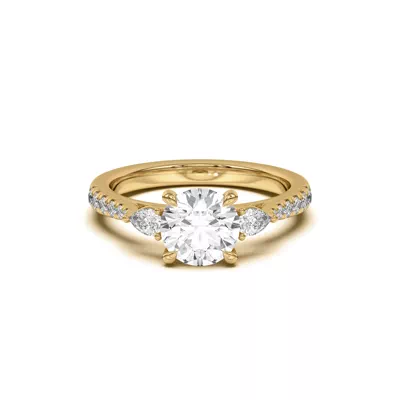 Taryn Pear 3-Stone With Pavé Engagement Ring