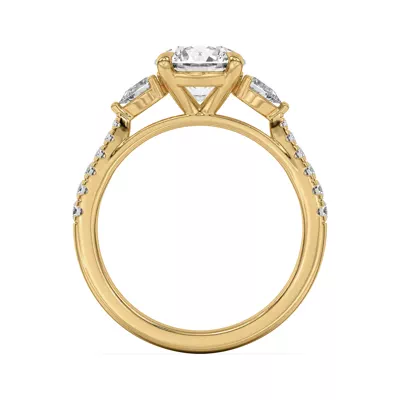 Taryn Pear 3-Stone With Pavé Engagement Ring