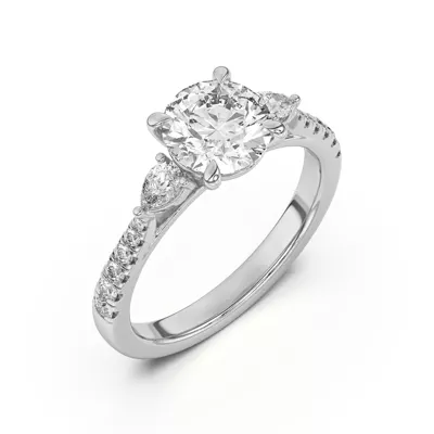 Taryn Pear 3-Stone With Pavé Engagement Ring