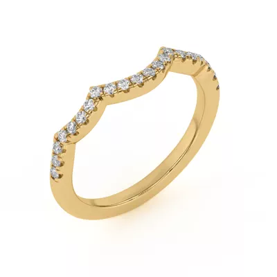 Gina Curved Pavé Band