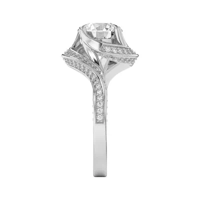Elara Swirl Pavé Engagement Ring