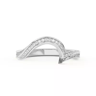 Elara Swirl Pavé Band