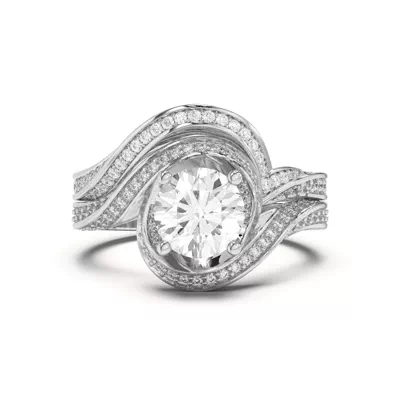 Elara Swirl Pavé Band