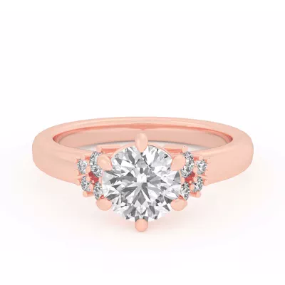 Kume Six-Prong Diamond Cluster Engagement Ring