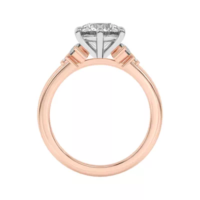 Kume Six-Prong Diamond Cluster Two-Tone Engagement Ring