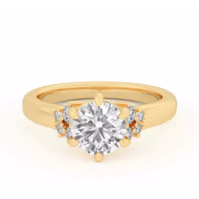 Kume Six-Prong Diamond Cluster Engagement Ring
