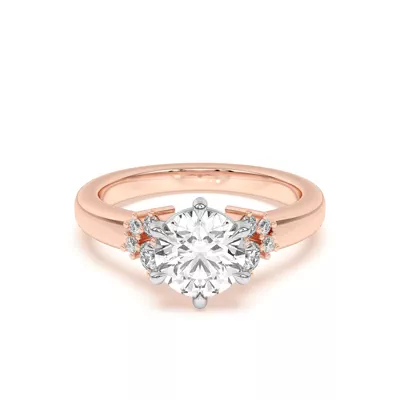 Kume Six-Prong Diamond Cluster Two-Tone Engagement Ring
