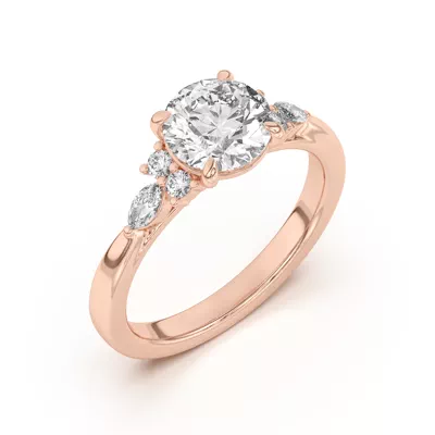 Blanche Round and Marquise Cluster Engagement Ring