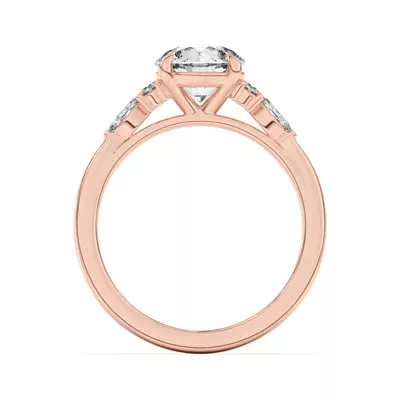 Blanche Round and Marquise Cluster Engagement Ring