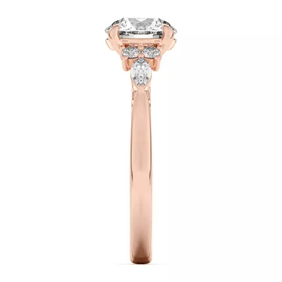 Blanche Round and Marquise Cluster Engagement Ring