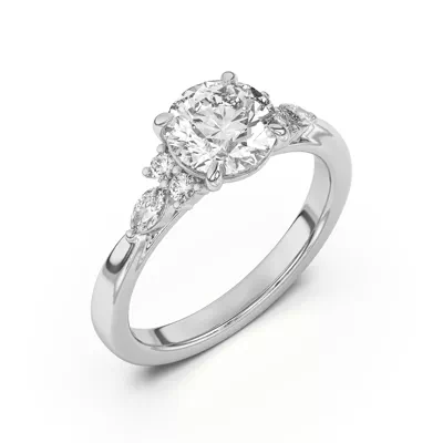 Blanche Round and Marquise Cluster Engagement Ring