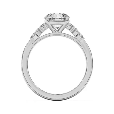 Blanche Round and Marquise Cluster Engagement Ring