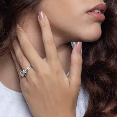 Dara Pear and Marquise Cluster Engagement Ring