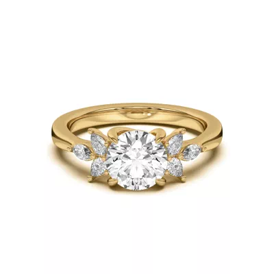 Dara Pear and Marquise Cluster Engagement Ring