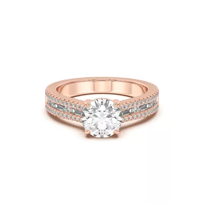 Rochelle Triple Row Diamond Engagement Ring