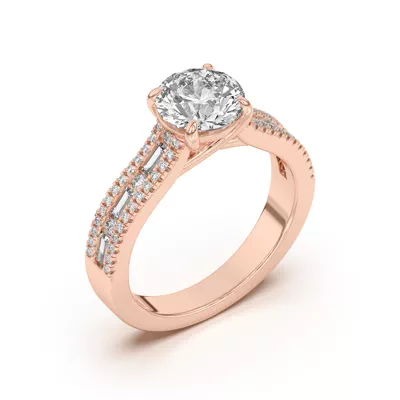 Rochelle Triple Row Diamond Engagement Ring