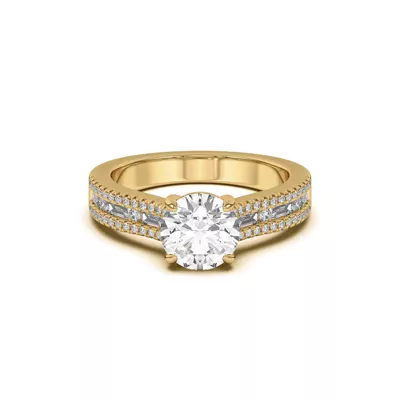 Rochelle Triple Row Diamond Engagement Ring