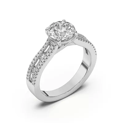 Rochelle Triple Row Diamond Engagement Ring