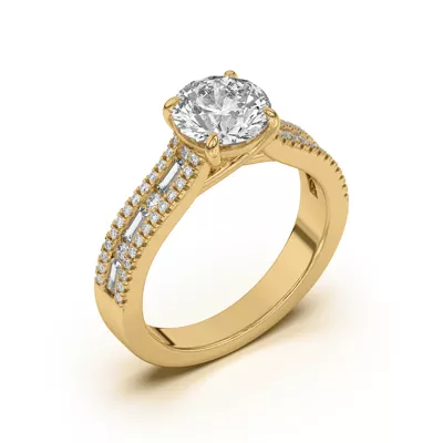 Rochelle Triple Row Diamond Engagement Ring