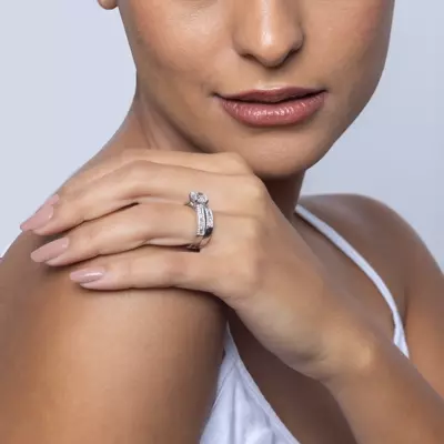 Rochelle Triple Row Diamond Engagement Ring