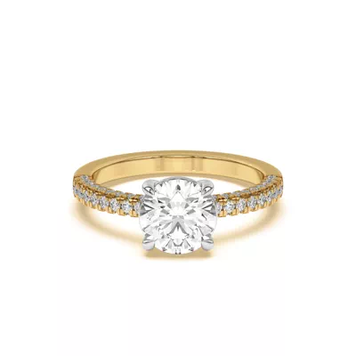 Trio Diamond Two-Tone Engagement Ring