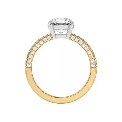 Trio Diamond Two-Tone Engagement Ring