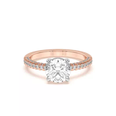 Trio Diamond Two-Tone Engagement Ring