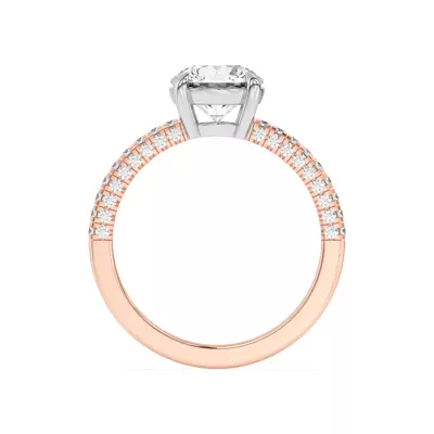Trio Diamond Two-Tone Engagement Ring