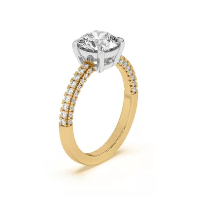 Trio Diamond Two-Tone Engagement Ring