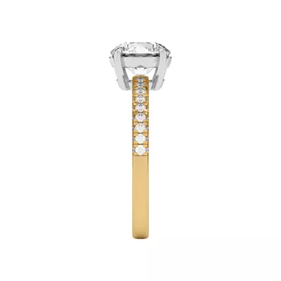 Trio Diamond Two-Tone Engagement Ring