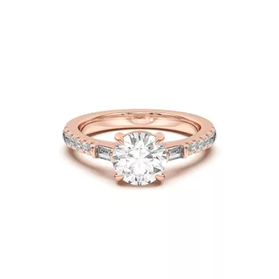 Francesca Round And Baguette Cathedral Engagement Ring