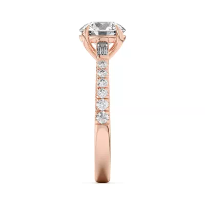 Francesca Round And Baguette Cathedral Engagement Ring