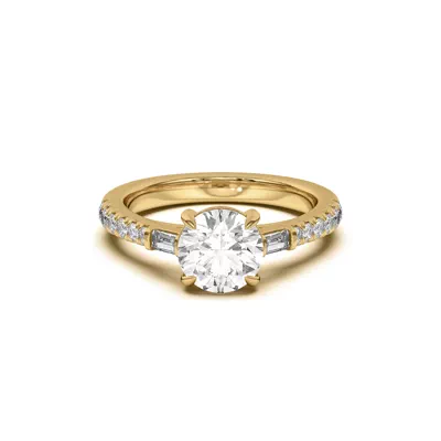 Francesca Round And Baguette Cathedral Engagement Ring