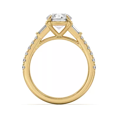 Francesca Round And Baguette Cathedral Engagement Ring