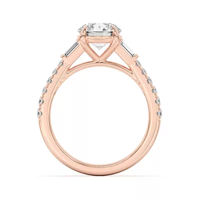 Francesca Round And Baguette Cathedral Engagement Ring