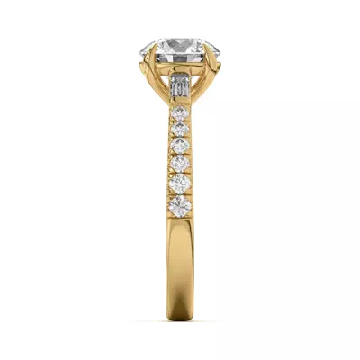 Francesca Round And Baguette Cathedral Engagement Ring