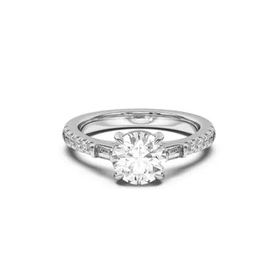 Francesca Round And Baguette Cathedral Engagement Ring