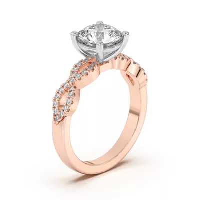 Infinity Diamond Two-Tone Engagement Ring