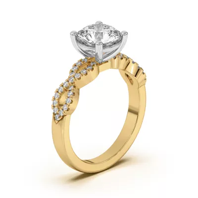 Infinity Diamond Two-Tone Engagement Ring