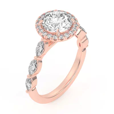 Everly Marquise Engagement Ring With Halo