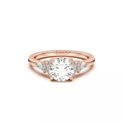 Belinda Pear and Round Diamond Cluster Engagement Ring