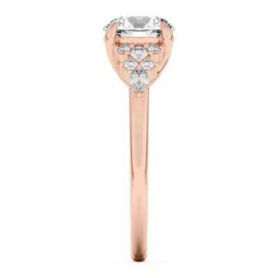 Belinda Pear and Round Diamond Cluster Engagement Ring