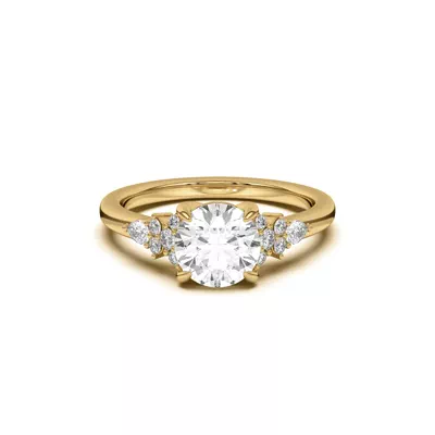 Belinda Pear and Round Diamond Cluster Engagement Ring