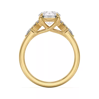 Belinda Pear and Round Diamond Cluster Engagement Ring