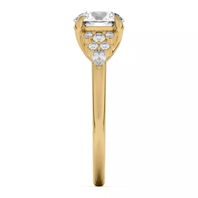 Belinda Pear and Round Diamond Cluster Engagement Ring