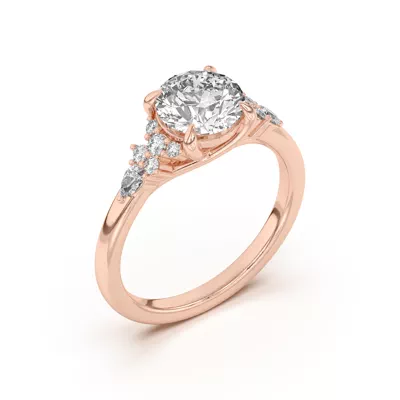 Belinda Pear and Round Diamond Cluster Engagement Ring